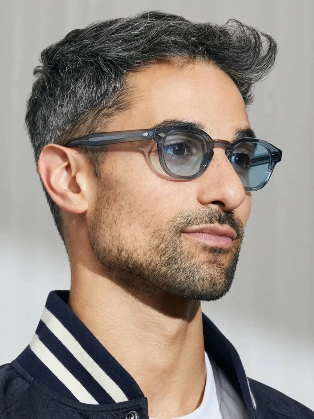 MOSCOT LEMTOSH MONOCHROME — LIGHT GREY — SIZE 44